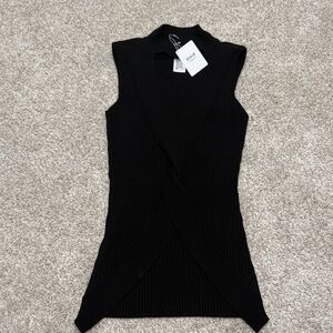 Wolford Black wool front twist vest